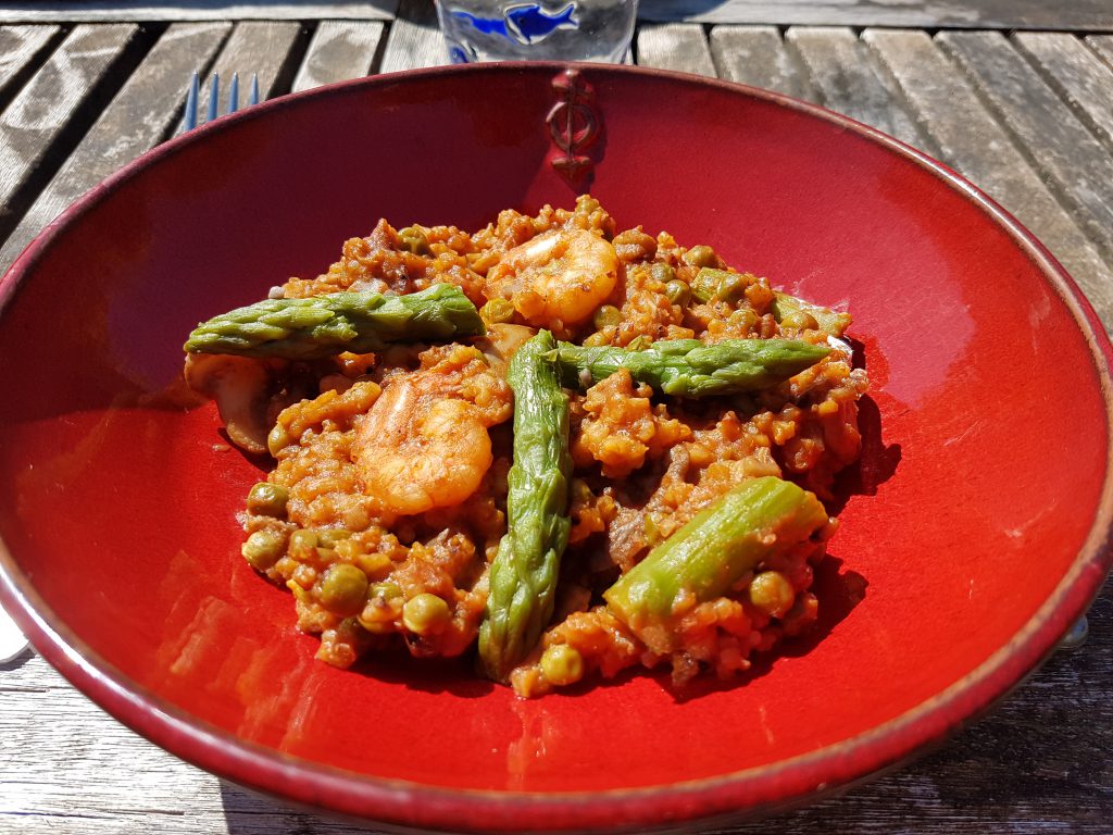 recette paella riz asperges