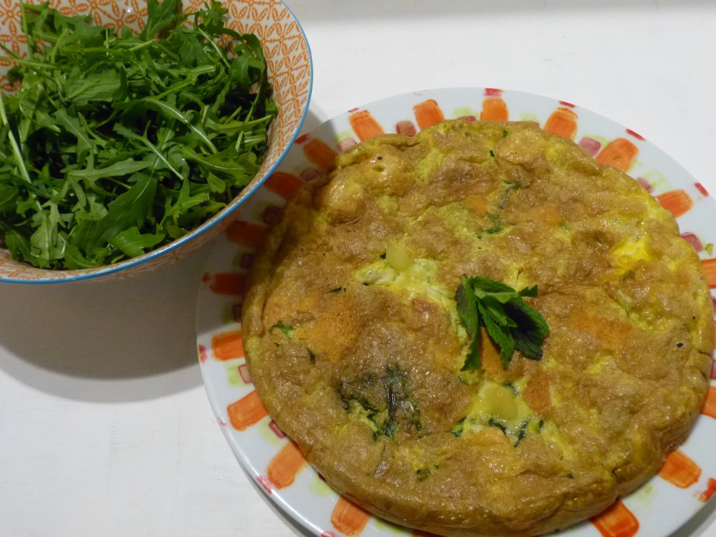 recette omelette chevre menthe