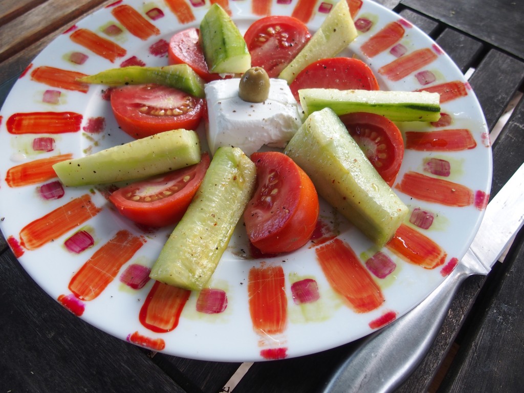 recette salade concombre chèvre tomates