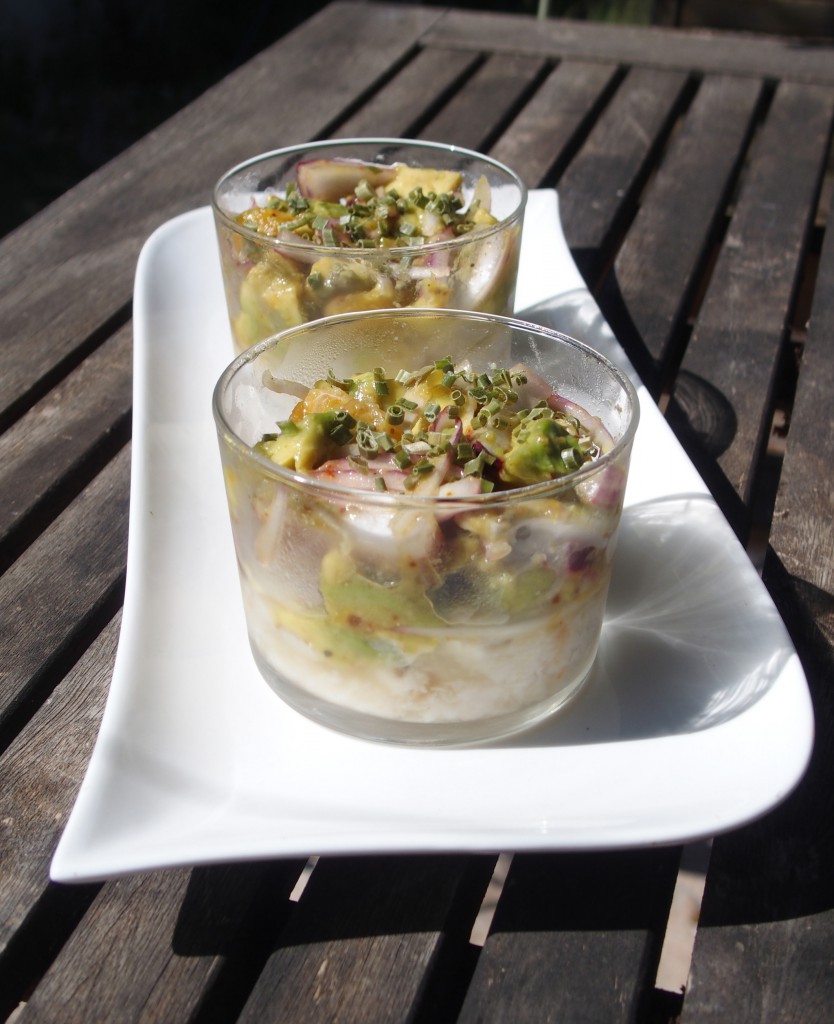 recette verrine crabe avocat orange