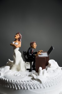 Bride and Groom on wedding cake