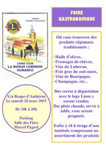 foire gastronomique Lions