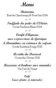 menu chateau virant