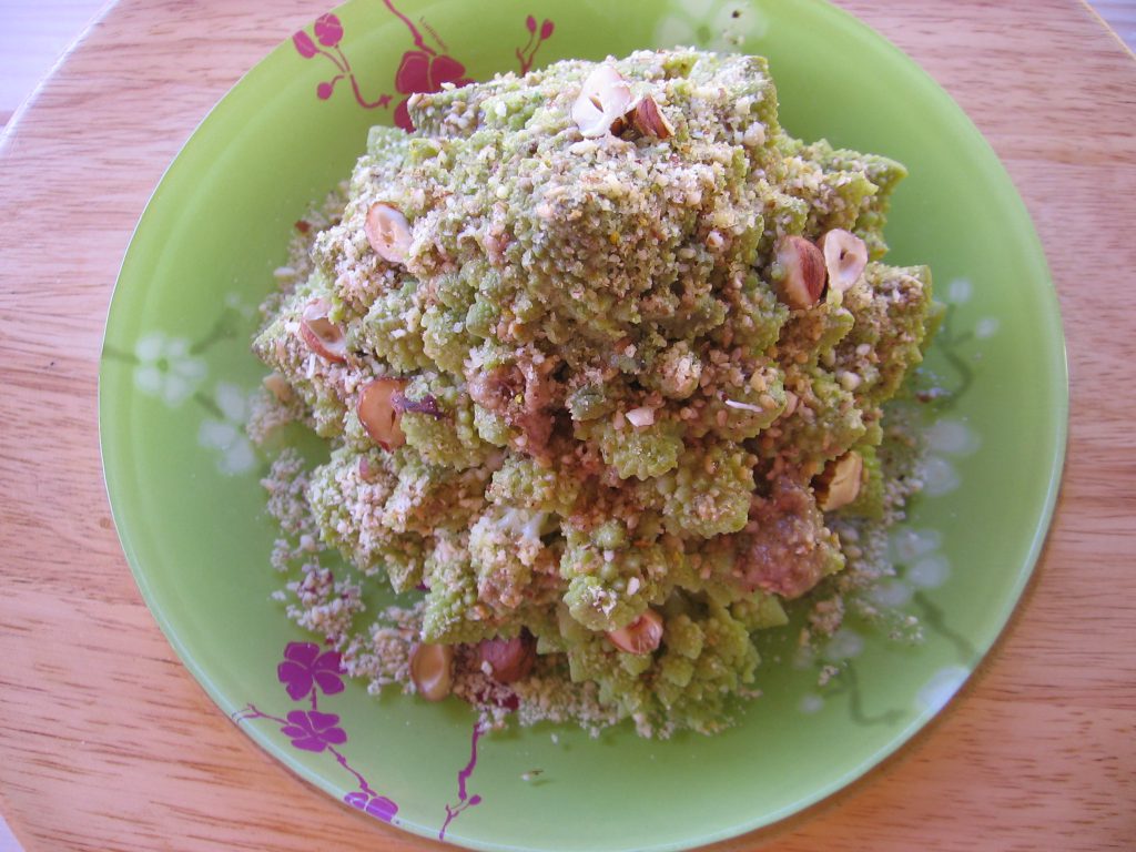 recette chou romanesco concasse noisettes