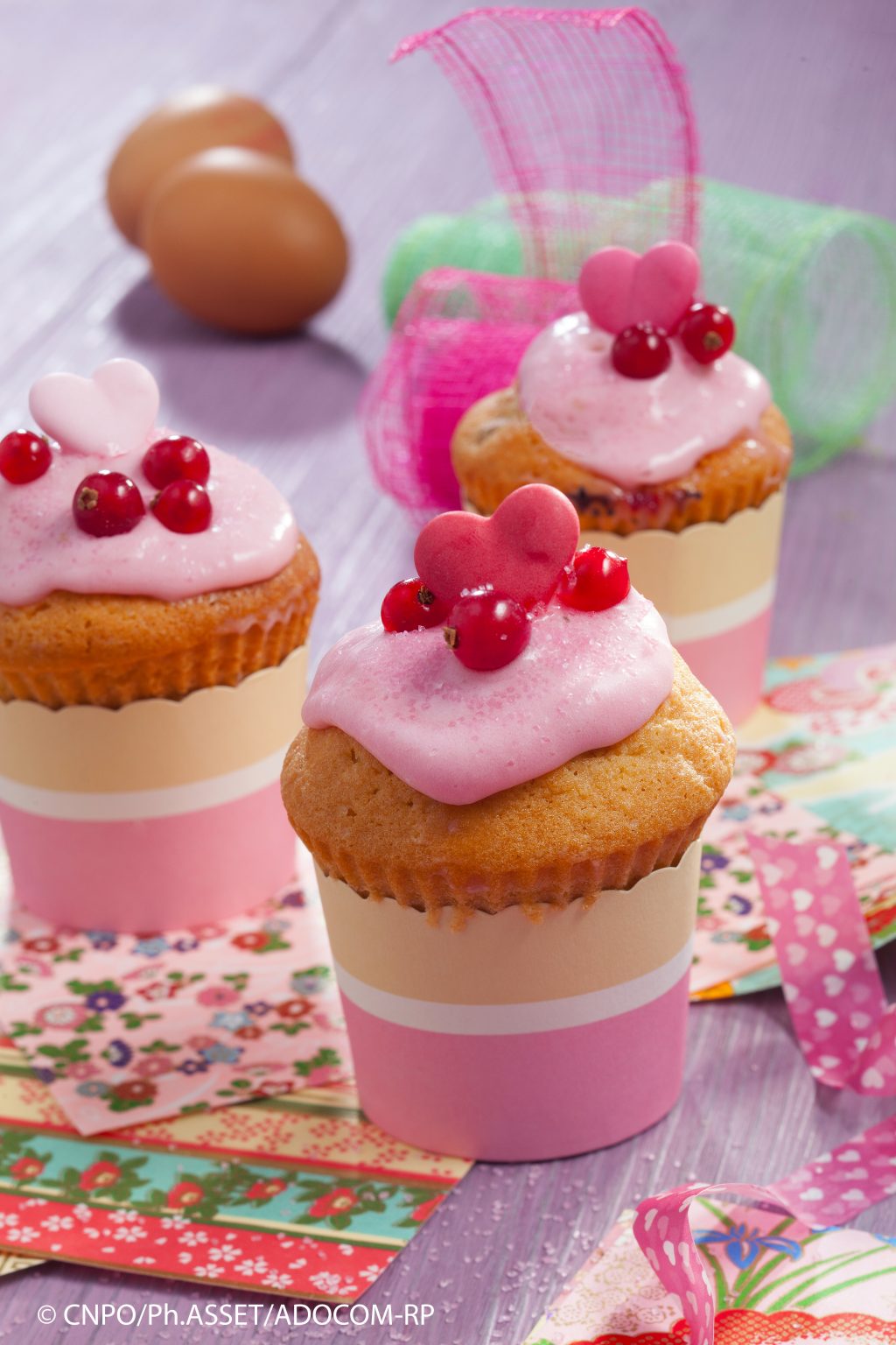 Cupcakes aux fruits rouges et barbe à papa