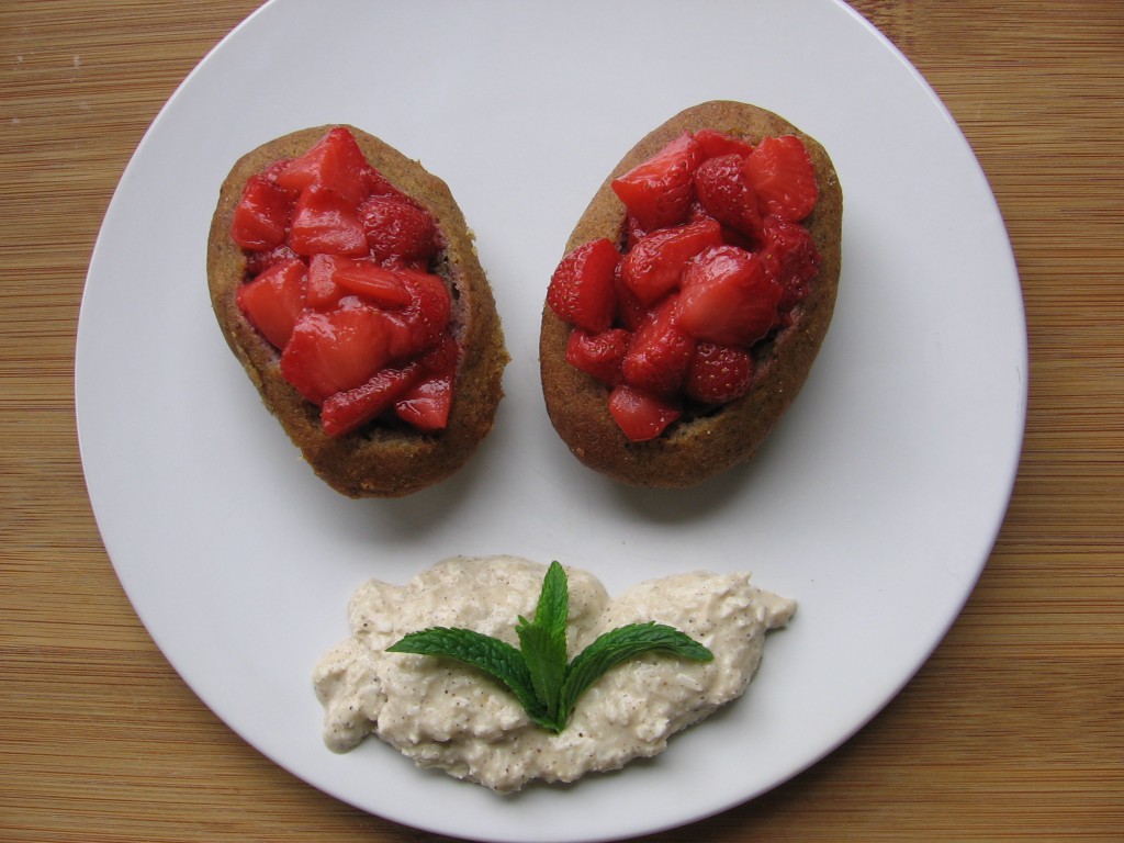 recette fraises madeleines creme coco