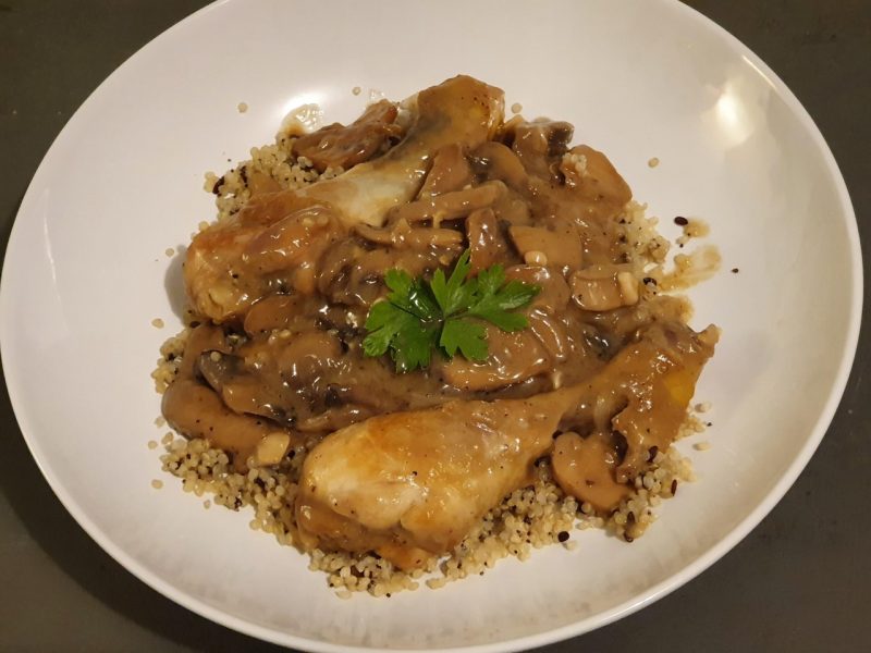 Poulet aux champignons et à la crème de riz - Caroline GENEROSI