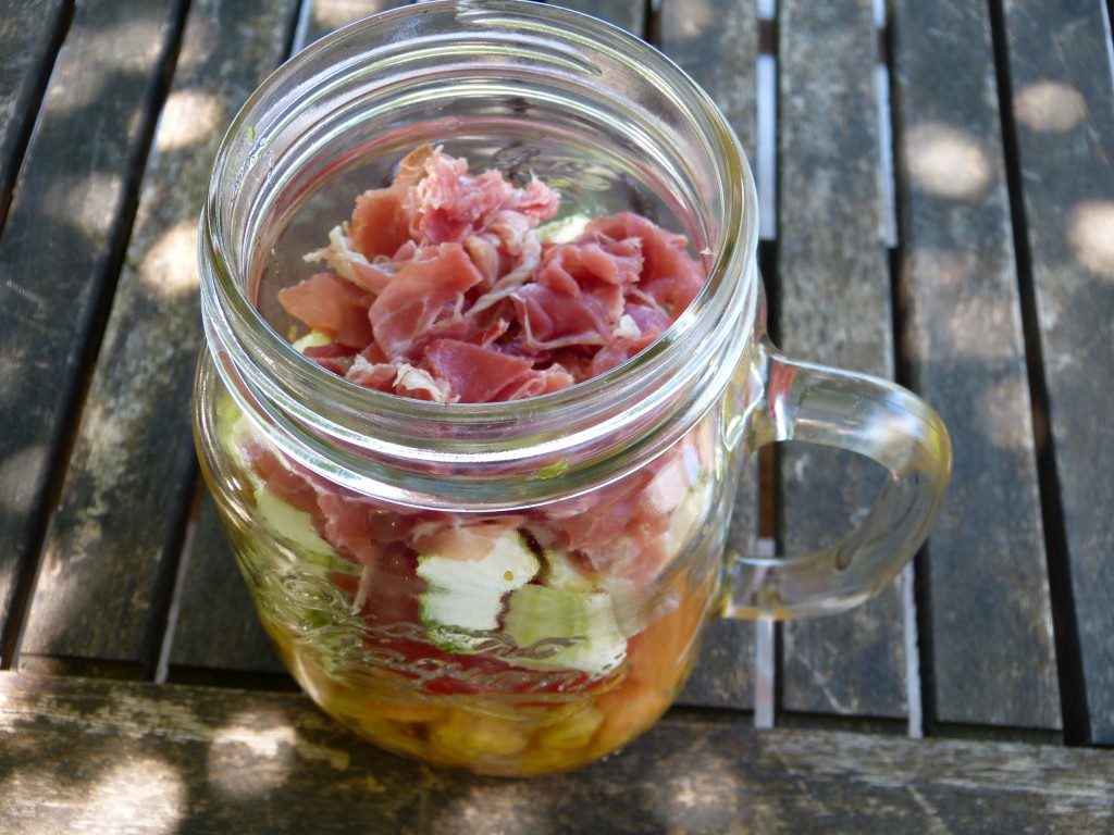 recette salade bocal mais jambon