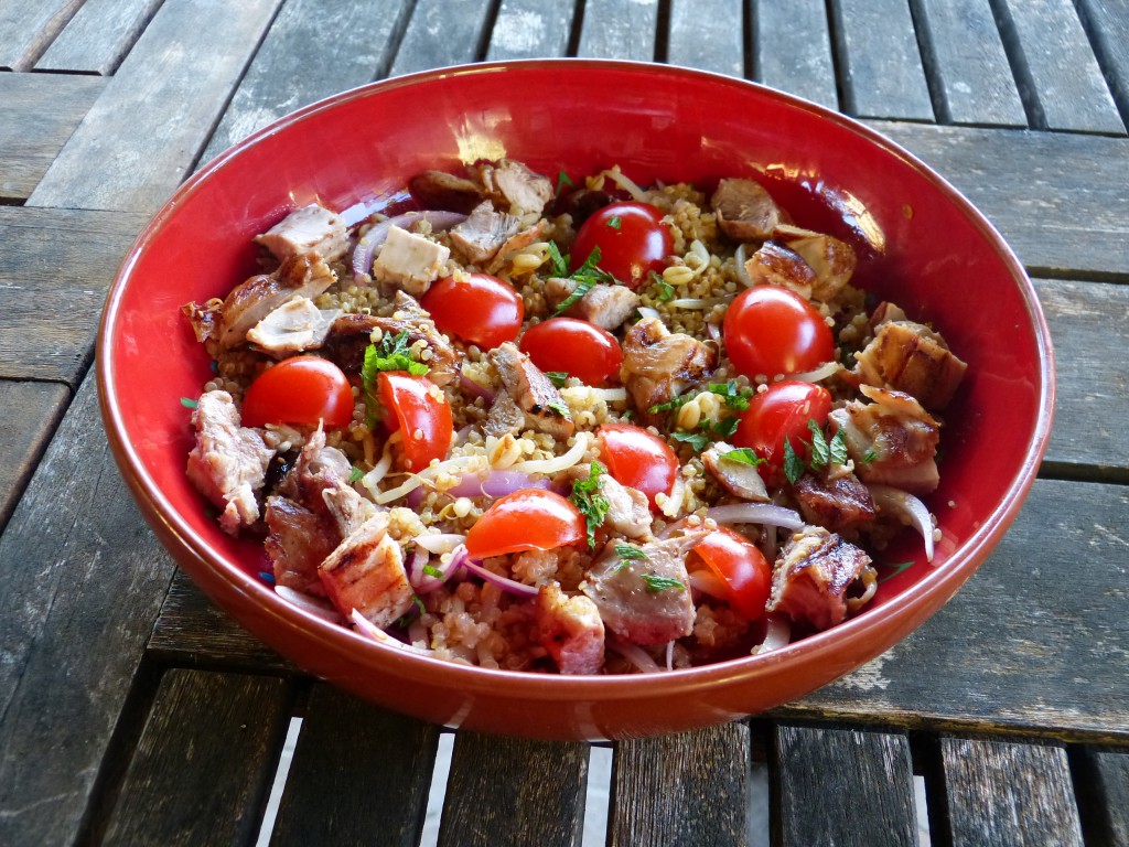 recette salade poulet quinoa tomates