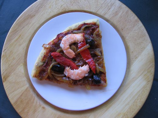 Tarte aux oignons et aux crevettes sans gluten